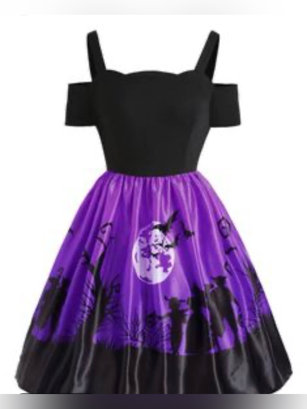 Women's Black & Purple Printed Midi Dress 5xl